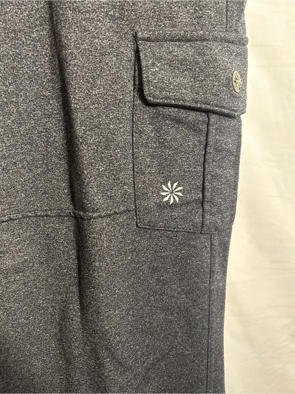Athleta Black Heathered Drawstring Cargo Joggers